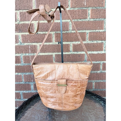 Vintage tan embossed - vintage, leather